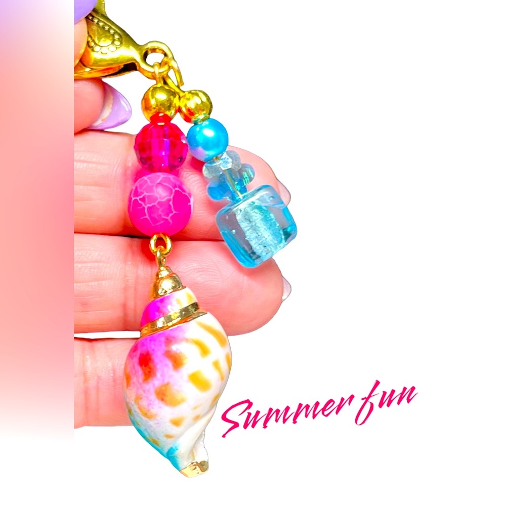 READY FOR SUN AND FUN!? Stunning beach theme purse bling-genuine agate
